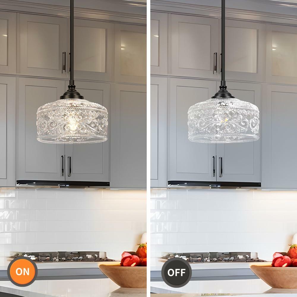 Black Vintage Pendant Lights Kitchen Island, Adjustable Height Kitchen Island