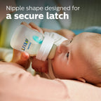 Philips Avent Anti-Colic Bottle with AirFree Vent, 4oz, with Flow 1 Nipples,
