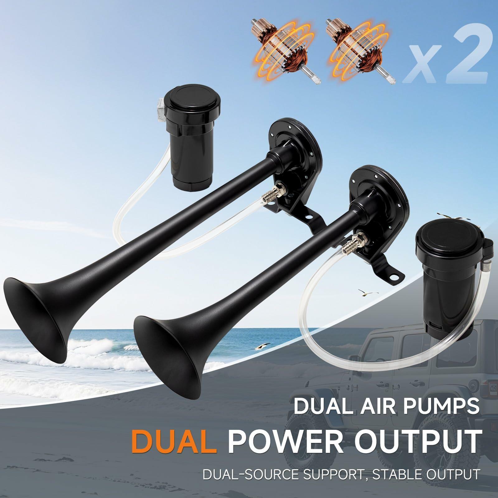 BANHAO Car Horn 12V Air Horns for Truck 178dB Universal Super Loud Dual Trumpets