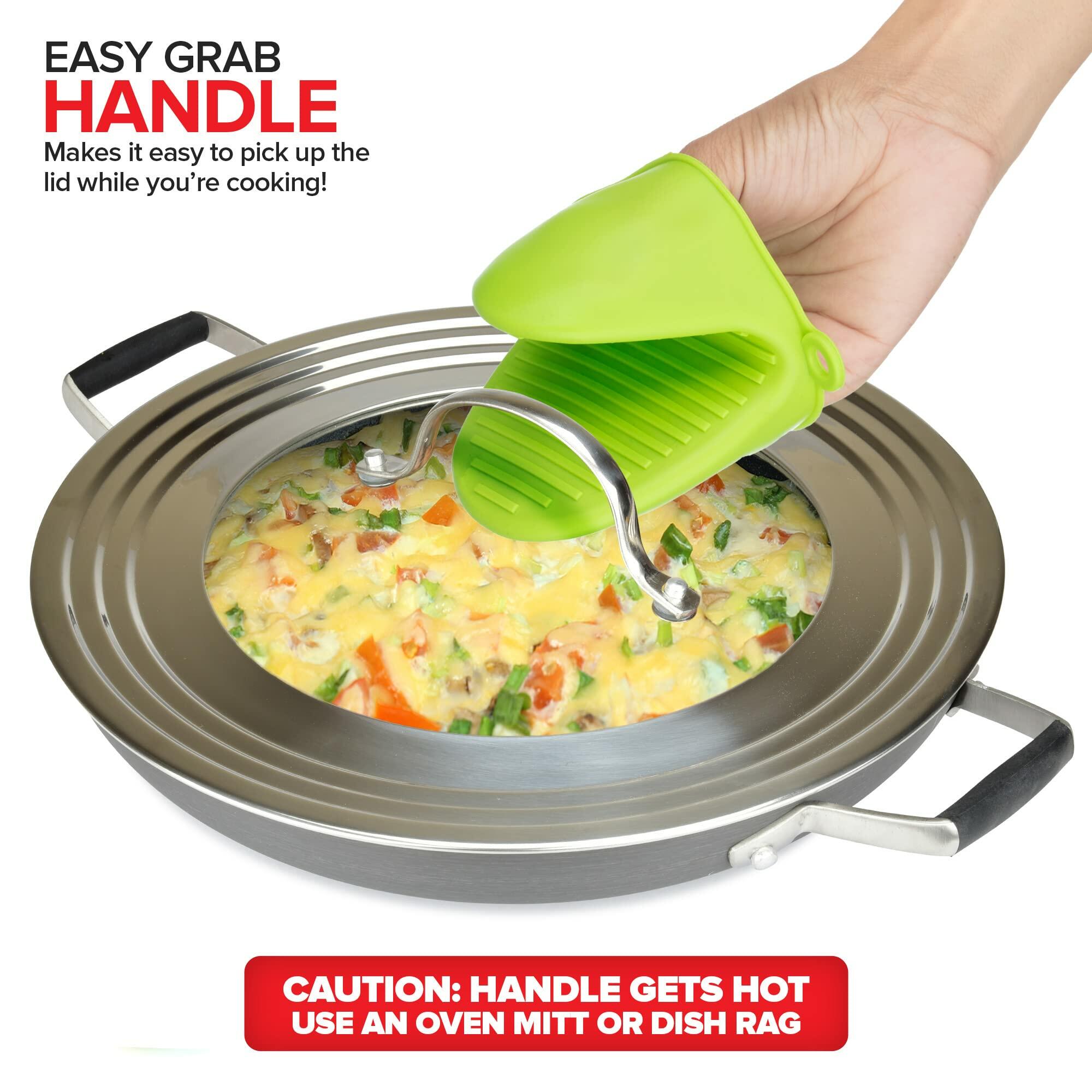 Modern Innovations Universal Lid with Tempered Glass Top for Pots & Pans, Fits