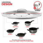 Modern Innovations Universal Lid with Tempered Glass Top for Pots & Pans, Fits