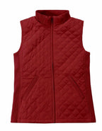 Bienzoe Women Quilted Casual Vest: Lightweight Sleeveless Jacket Burgundy M