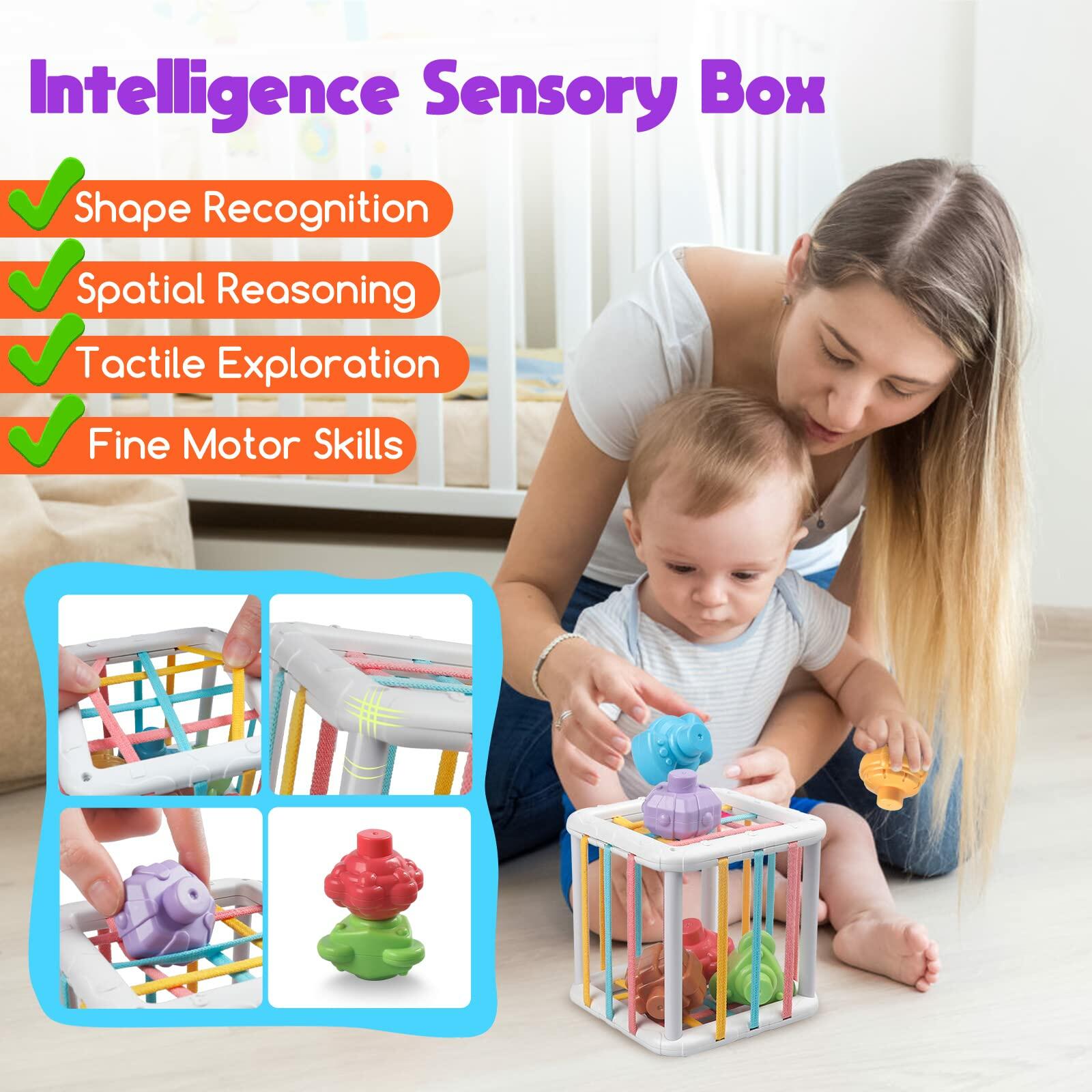 Wuzhineisn Montessori Baby Toys for Ages 6-18 Months - Pull String Teether,