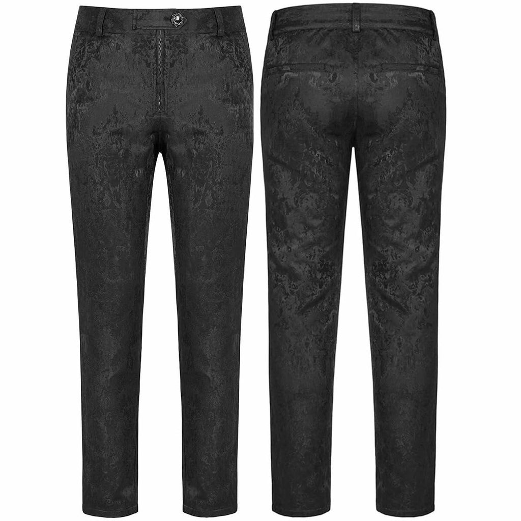 Men's Trousers Regency Dress Pants Black Brocade Steampunk VTG Vintage Gothic