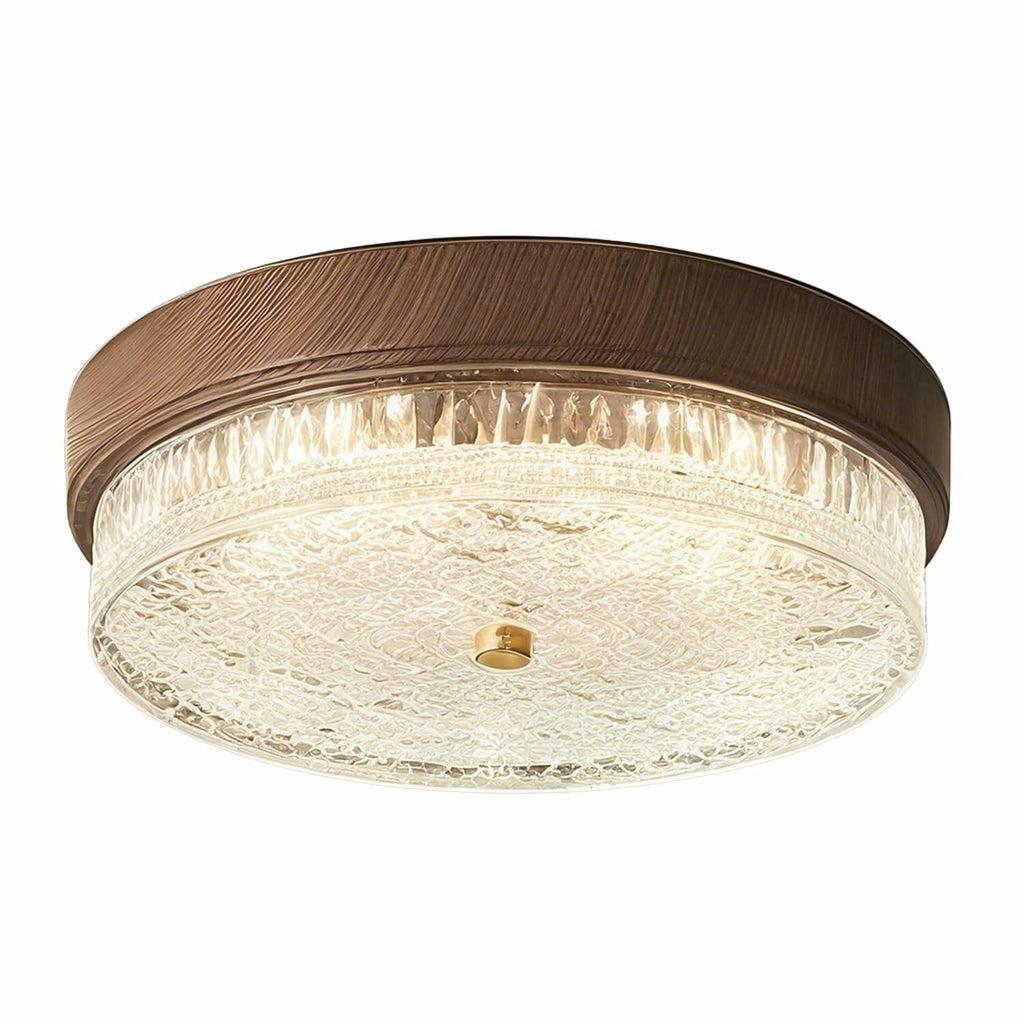 BOKT Farmhouse Wooden Flush Mount Ceiling Light Fixture Adjustable 3000K-6000K