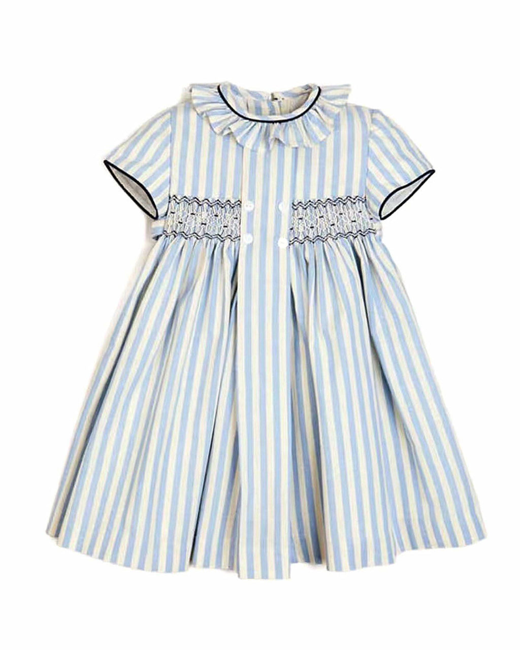 Baby Girls Short Sleeve Smocking Clothing Toddler Summer Floral Smocked Dress
