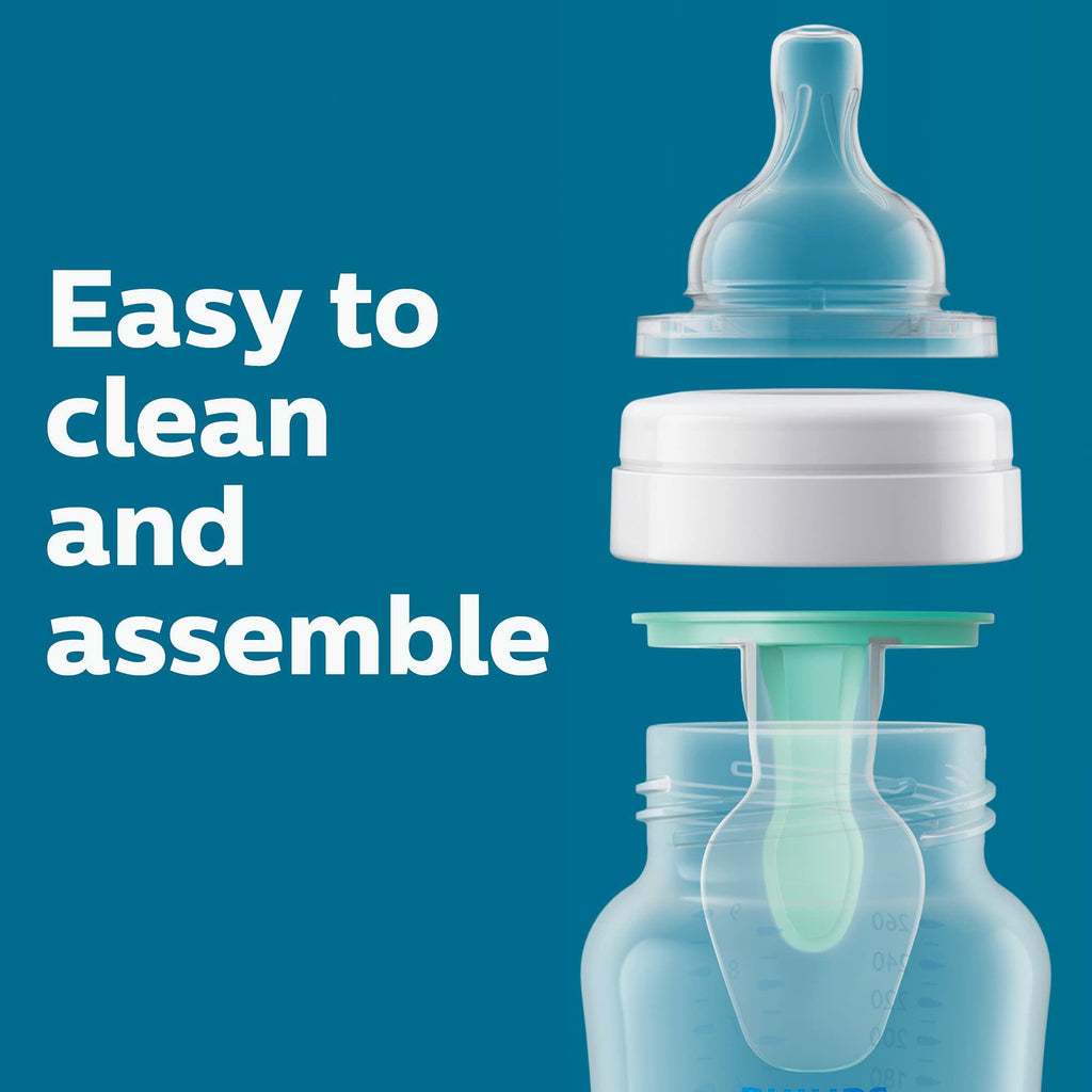 Philips Avent Anti-Colic AirFree Vent Baby Bottles 4oz Flow 1 Nipple 0m+ 4 Pack