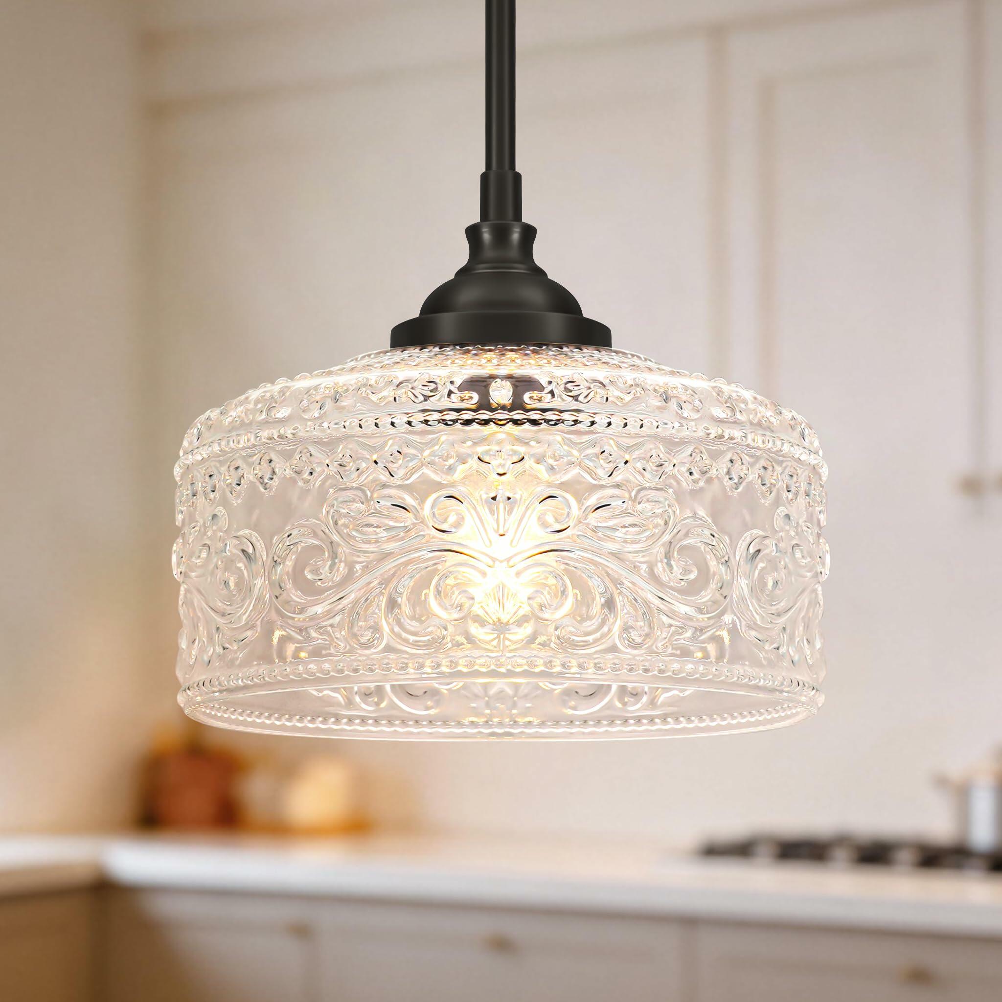 Black Vintage Pendant Lights Kitchen Island, Adjustable Height Kitchen Island