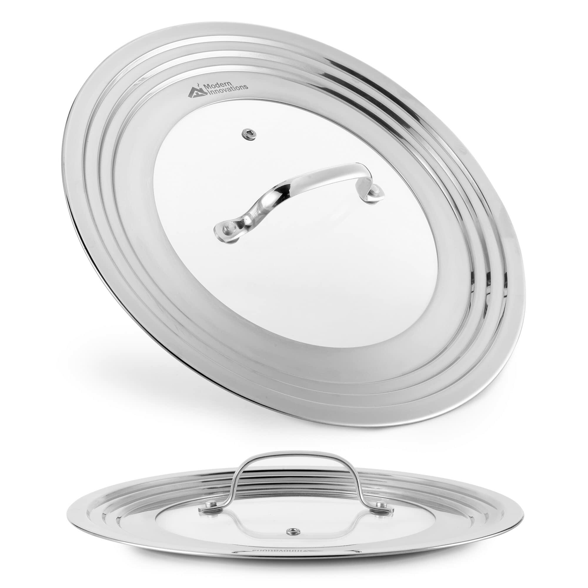 Modern Innovations Universal Lid with Tempered Glass Top for Pots & Pans, Fits