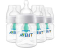 Philips Avent Anti-Colic AirFree Vent Baby Bottles 4oz Flow 1 Nipple 0m+ 4 Pack