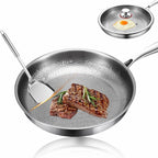 bolstoc Titanium Pan, 100% Pure Titanium Hammered Pan with All Stovetops