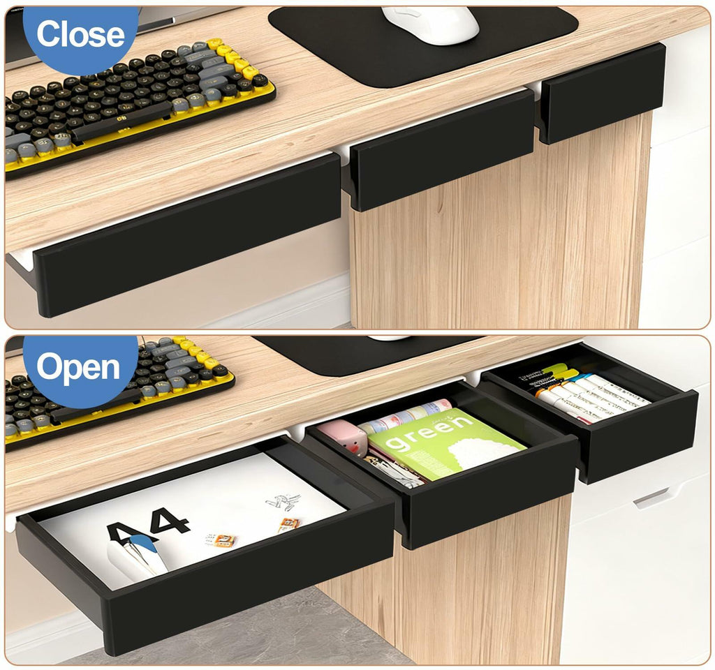 SVNNELP Under Desk Table Drawer Storage Organizer,3 Pack Large & Medium & Small
