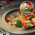 Modern Innovations Universal Lid with Tempered Glass Top for Pots & Pans, Fits