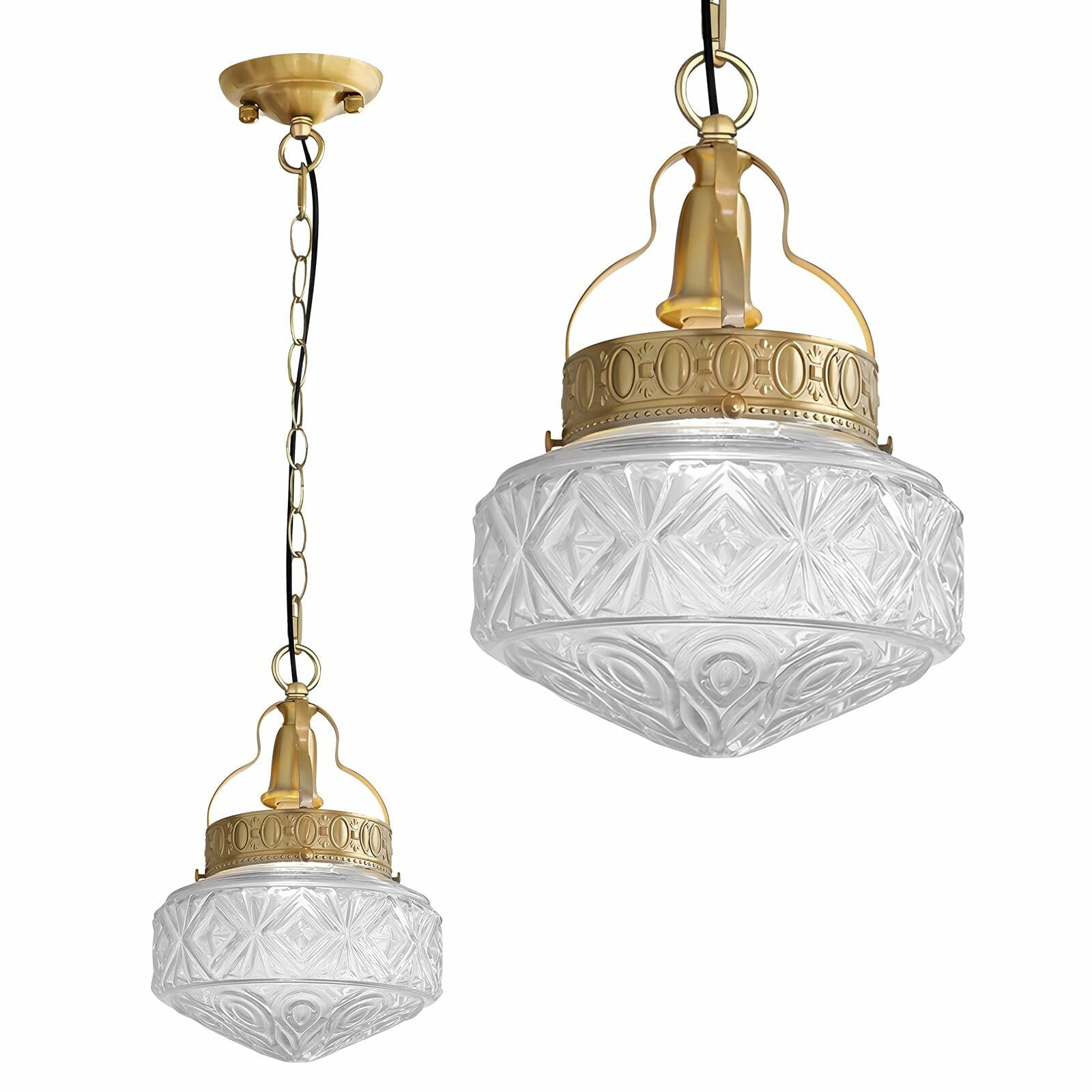 KCO Lighting Antique Gold Pendant Lights Kitchen Island Vintage Brass Pendant