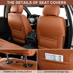 TIEHESYT Car Seat Covers Full Set, Breathable Leather Automotive Front and Rear