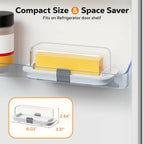 Pisol Butter Dish with Lid for Countertop and Refrigerator Door Shelf, Airtight