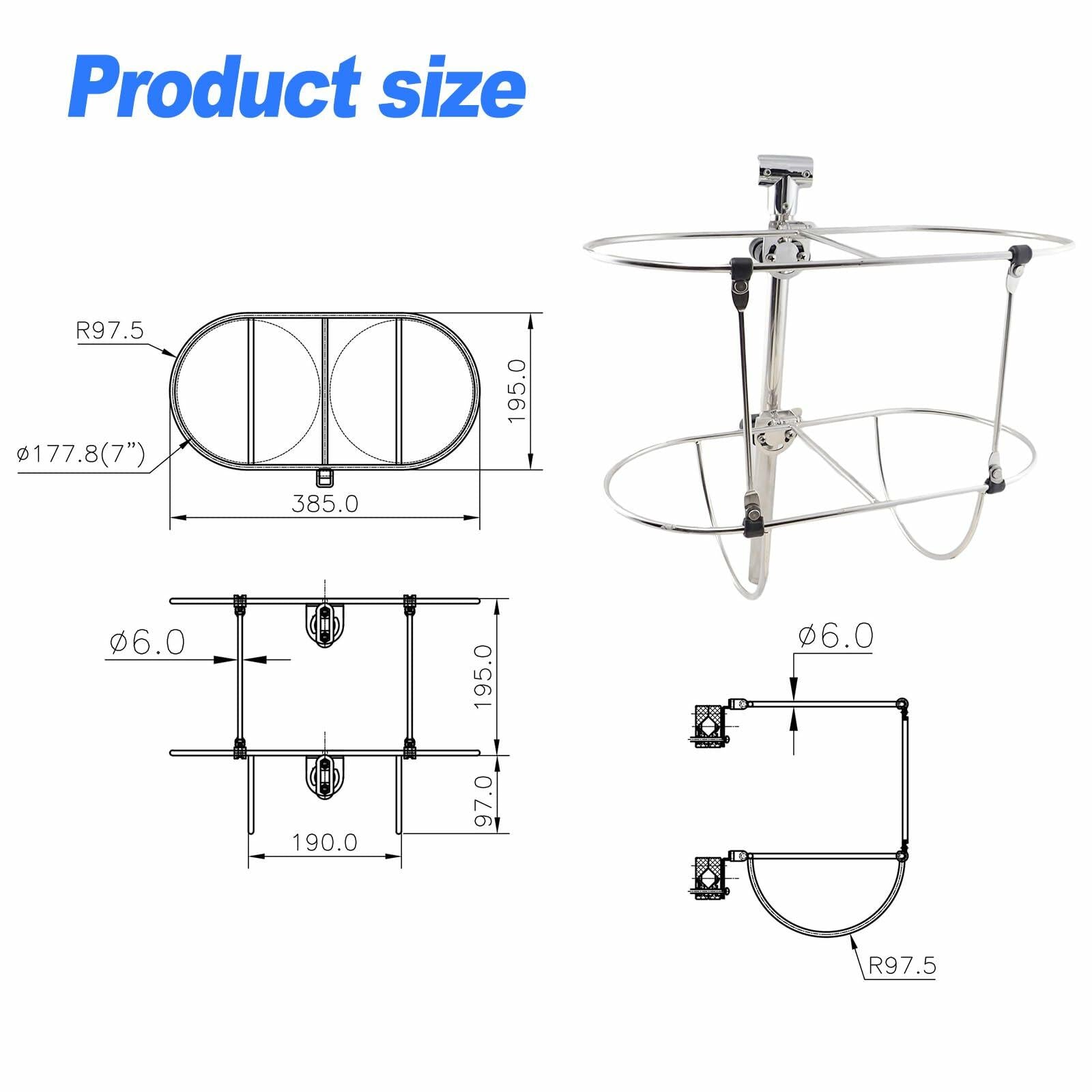 NEWMAIX Boat Fender Holder,2PC 316 Stainless Steel Marine Folding Double Fender