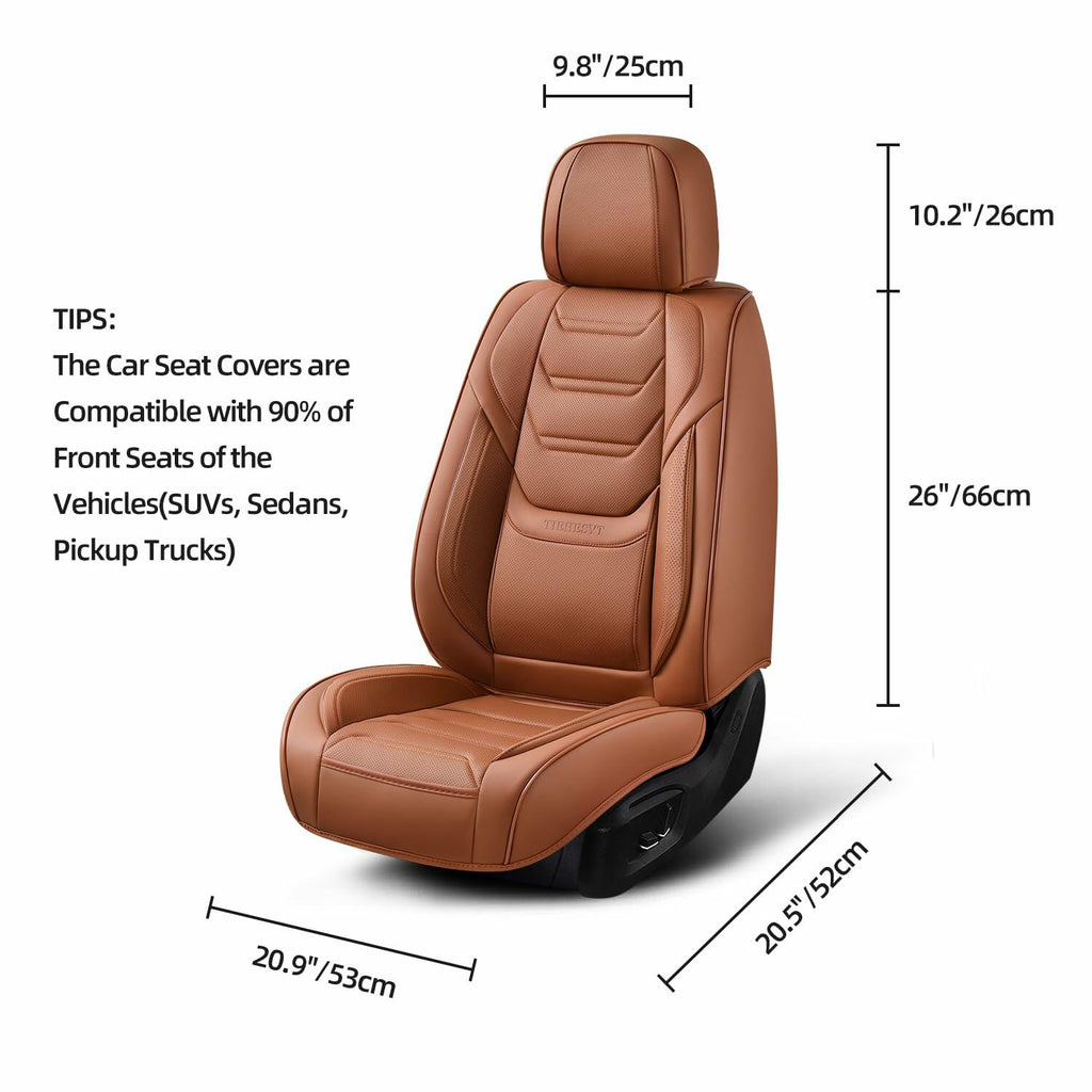 TIEHESYT Car Seat Covers Full Set, Breathable Leather Automotive Front and Rear