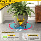 Goovilla Heavy Duty Plant Stand with Wheels - 1Pack Adjustable 15-22 Plant Caddy