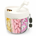 AMOOS Cute Pill Dispenser with 7 Large Compartments, Portable Pill Bottle