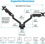 AVLT Dual Monitor Arm 17"-35" | Full Motion Desk Mount for 2 Flat/Curved Screens