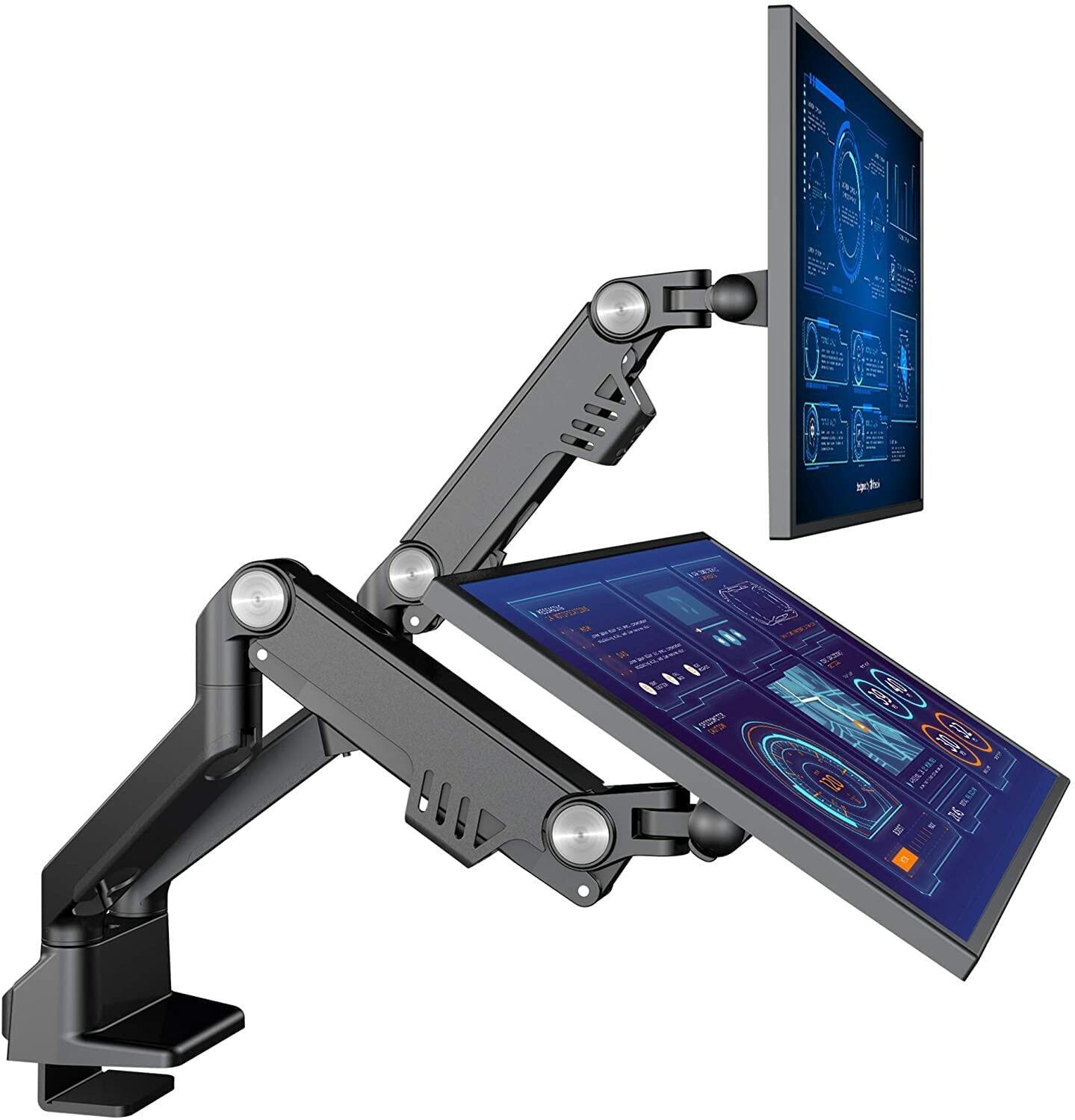 AVLT Dual Monitor Arm 17"-35" | Full Motion Desk Mount for 2 Flat/Curved Screens