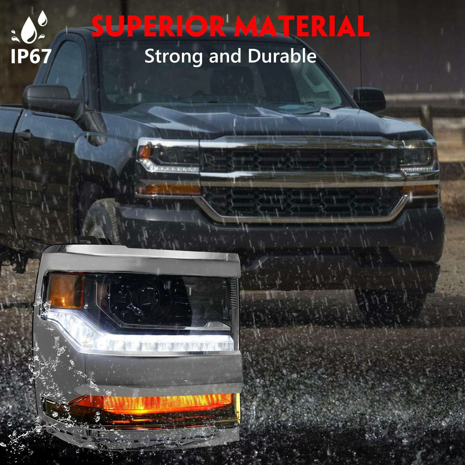 Huray Right Headlight for Chevy Silverado 1500 2016-2018 [Only for HID Model]