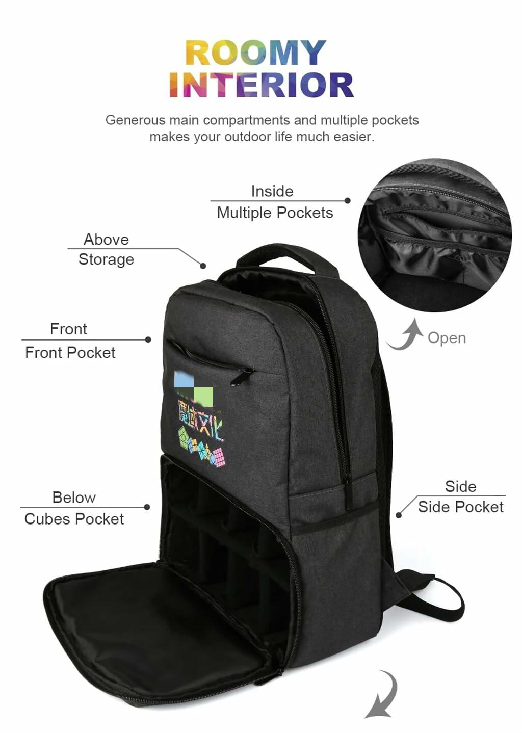 Caruner Puzzle Storage Bag Magic Cube Bag Puzzle Collection Backpack Shoulder