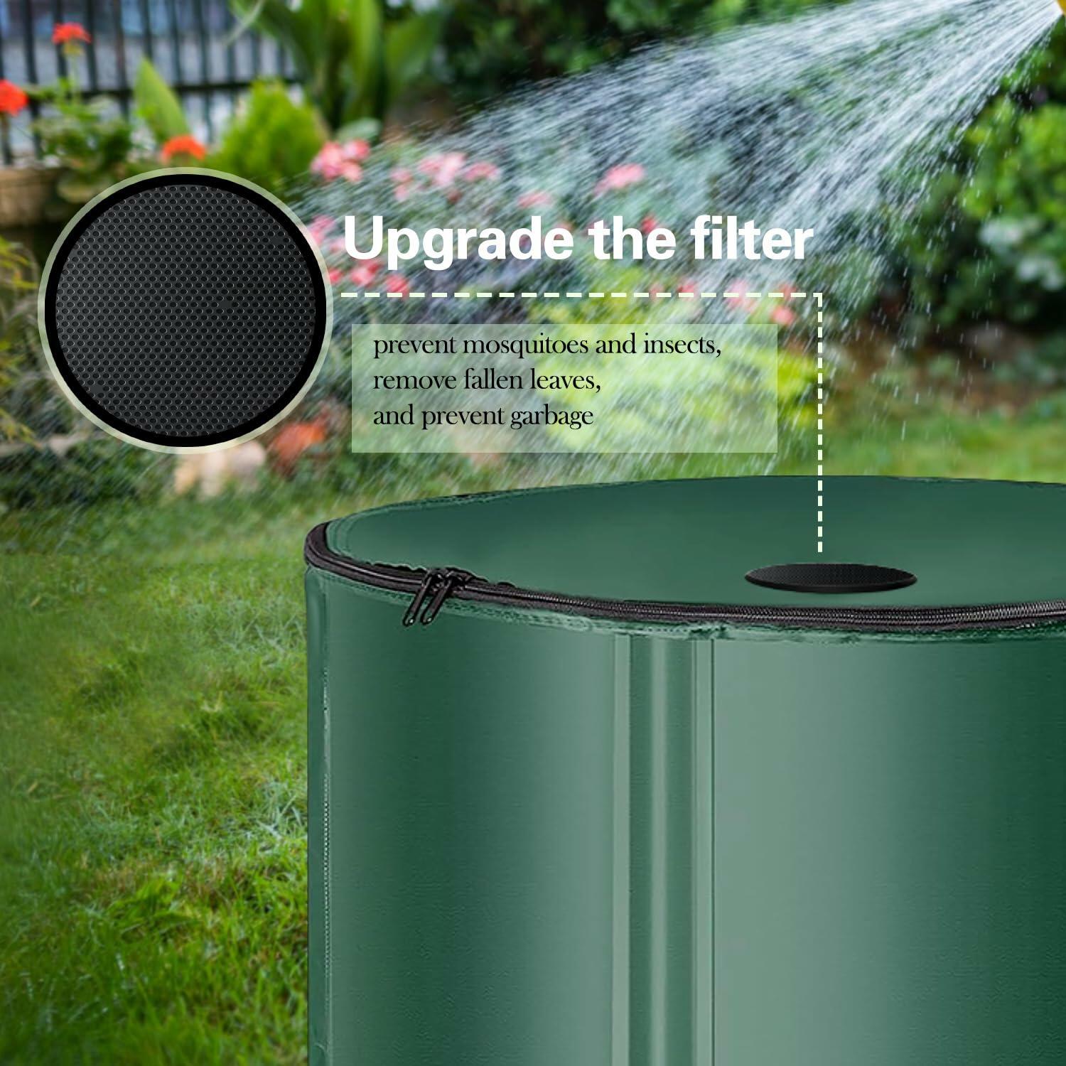 200 Gallon Collapsible Rain Barrel, Foldable Outdoor Water Tank with Faucet, for