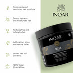 INOAR Hair Mask Macadamia Oil Wheat Protein Deep Hydration Repair 17.6oz Moist