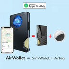 AirTag Wallet Men Slim Minimalist RFID Card Holder Black Built-in Apple Find My