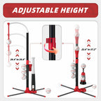 4 in 1 T-Ball Set Kids Age 3-5 Auto Pitching Machine 6 Balls Outdoor Sport Toy