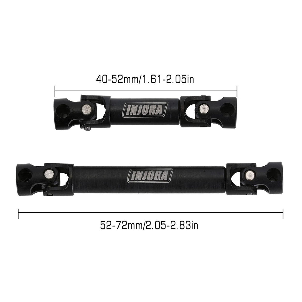 INJORA Steel Drive Shaft 2Pcs Center Drive Shaft for Axial SCX24 C10 JLU Bronco