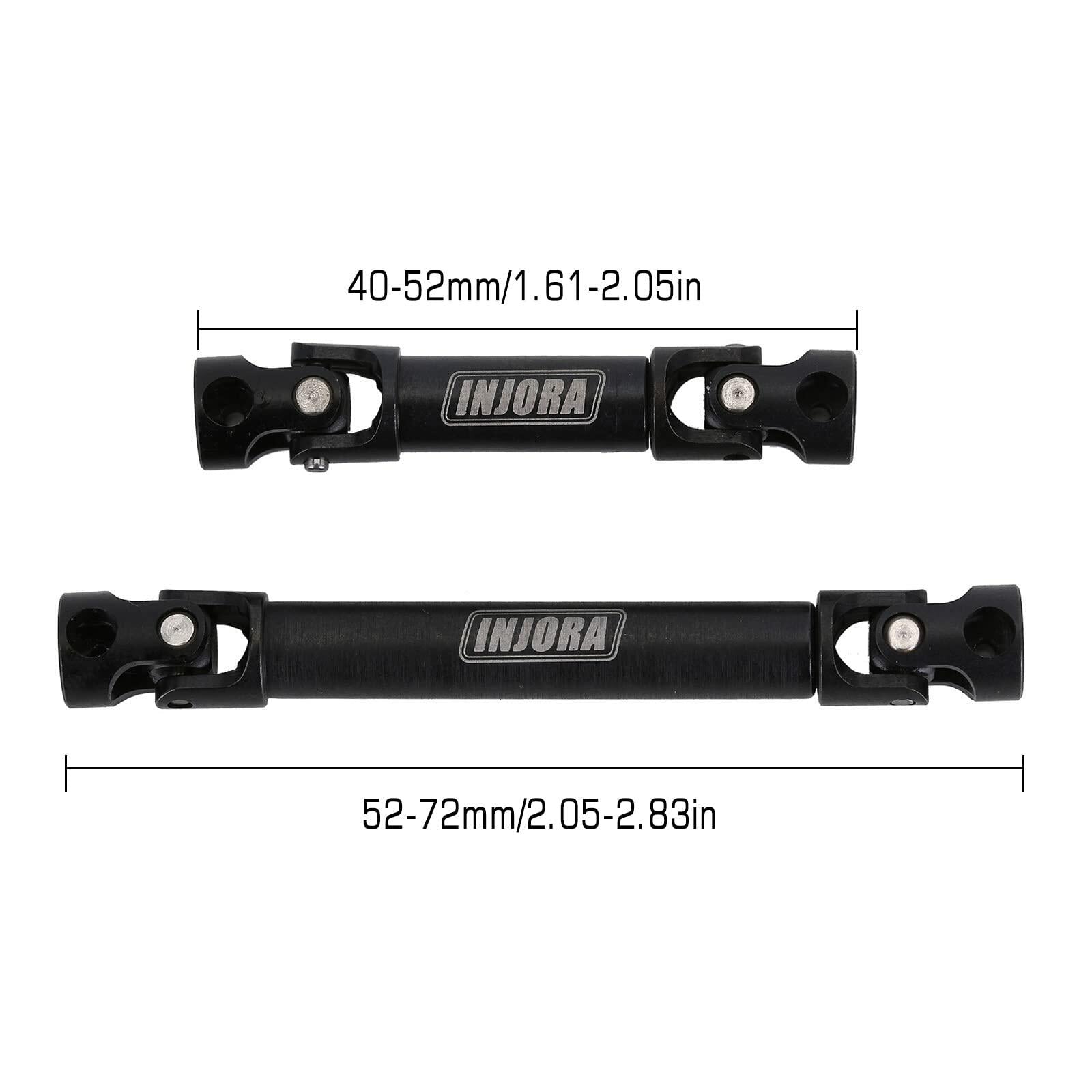 INJORA Steel Drive Shaft 2Pcs Center Drive Shaft for Axial SCX24 C10 JLU Bronco