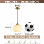 KCO Lighting Gold White Glass Globe Pendant Light Mid Century Kitchen Island