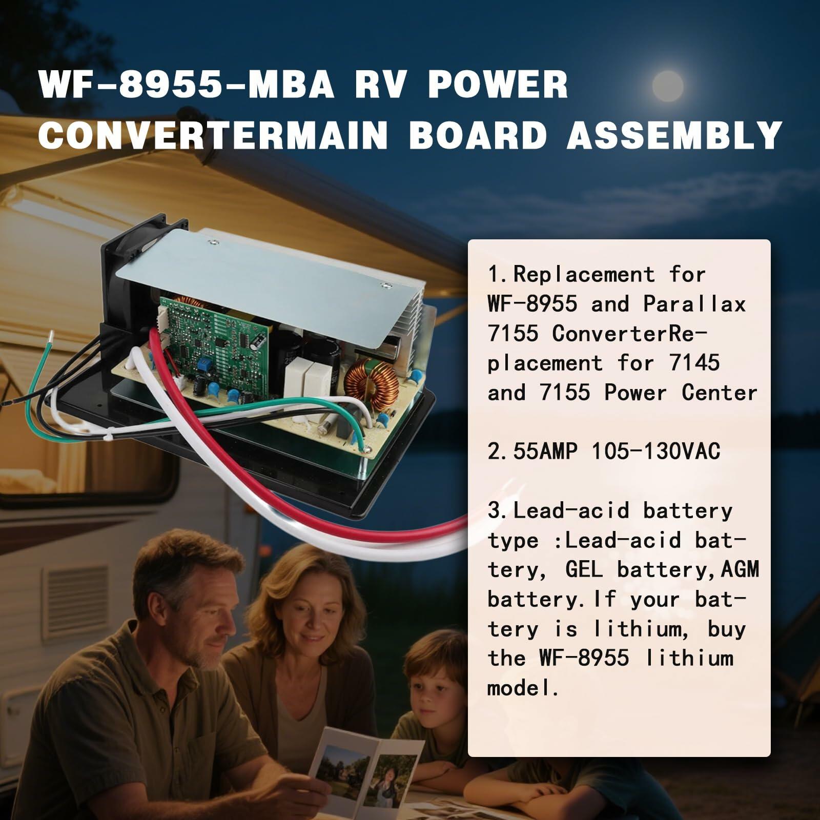 WF-8955-MBA 55 Amp Power Converter for RV - 3 Stage Smart Charger for Lead-Acid