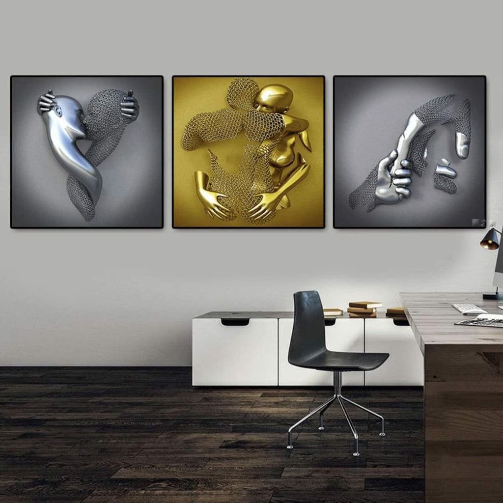 SINYUIF Love Heart 3D Effect Wall Art decor Abstract Metal Figure Sculpture