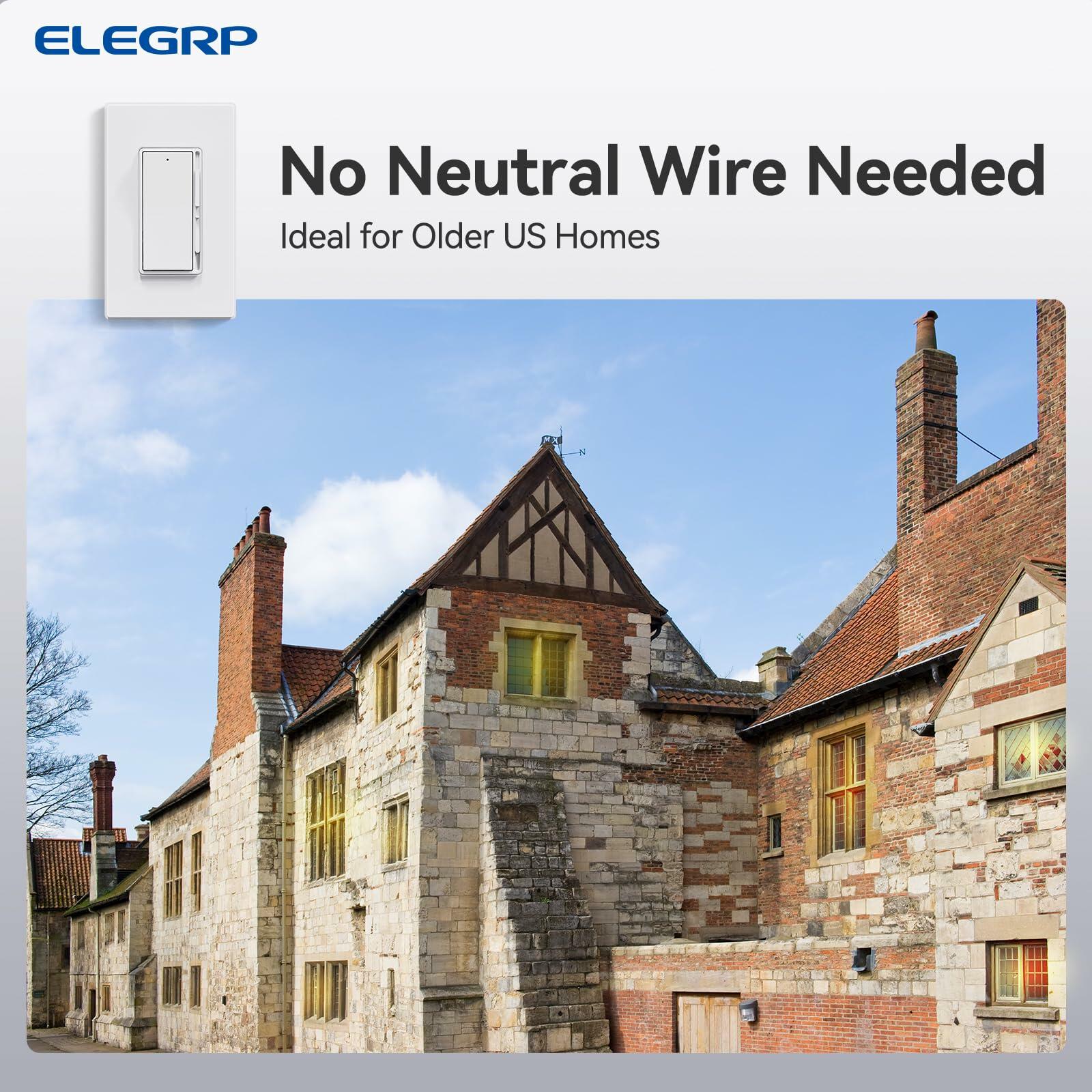 ELEGRP Digital Dimmer Light Switch for 300W Dimmable LED/CFL Lights and 600W