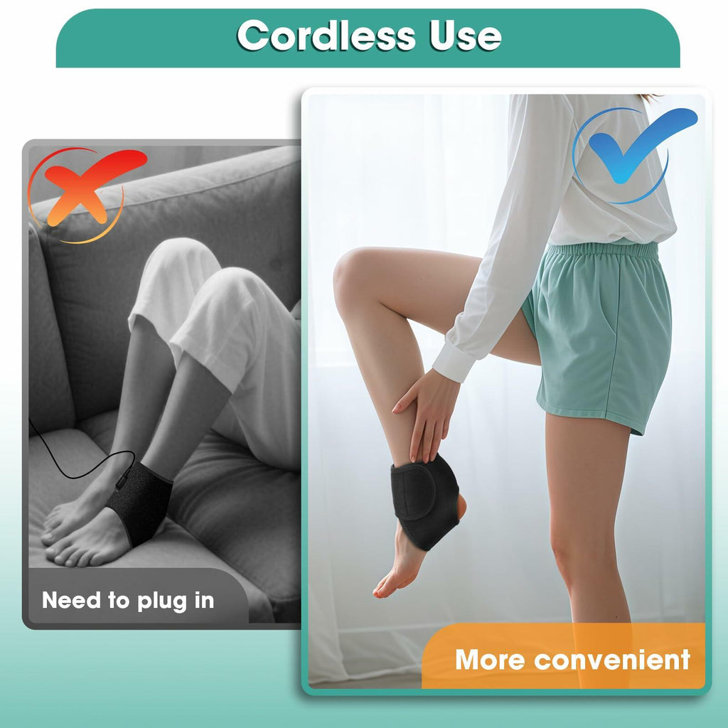 WoloyHeatie 2PCS Foot Massager for Neuropathy, 3-in-1 Cordless Foot and Ankle