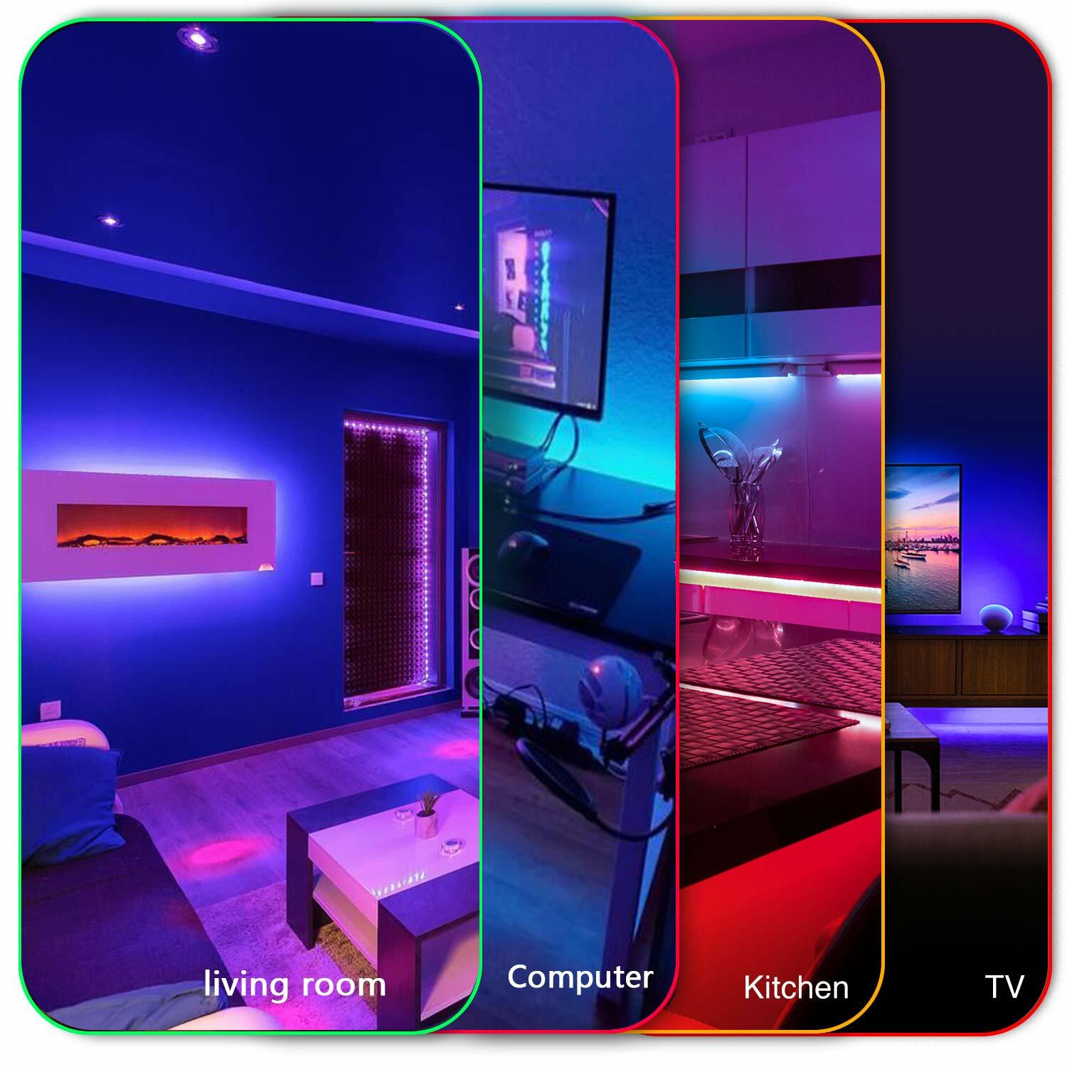 DAYBETTER Led Strip Lights 50ft, Color Changing Led Light Strip with Remote