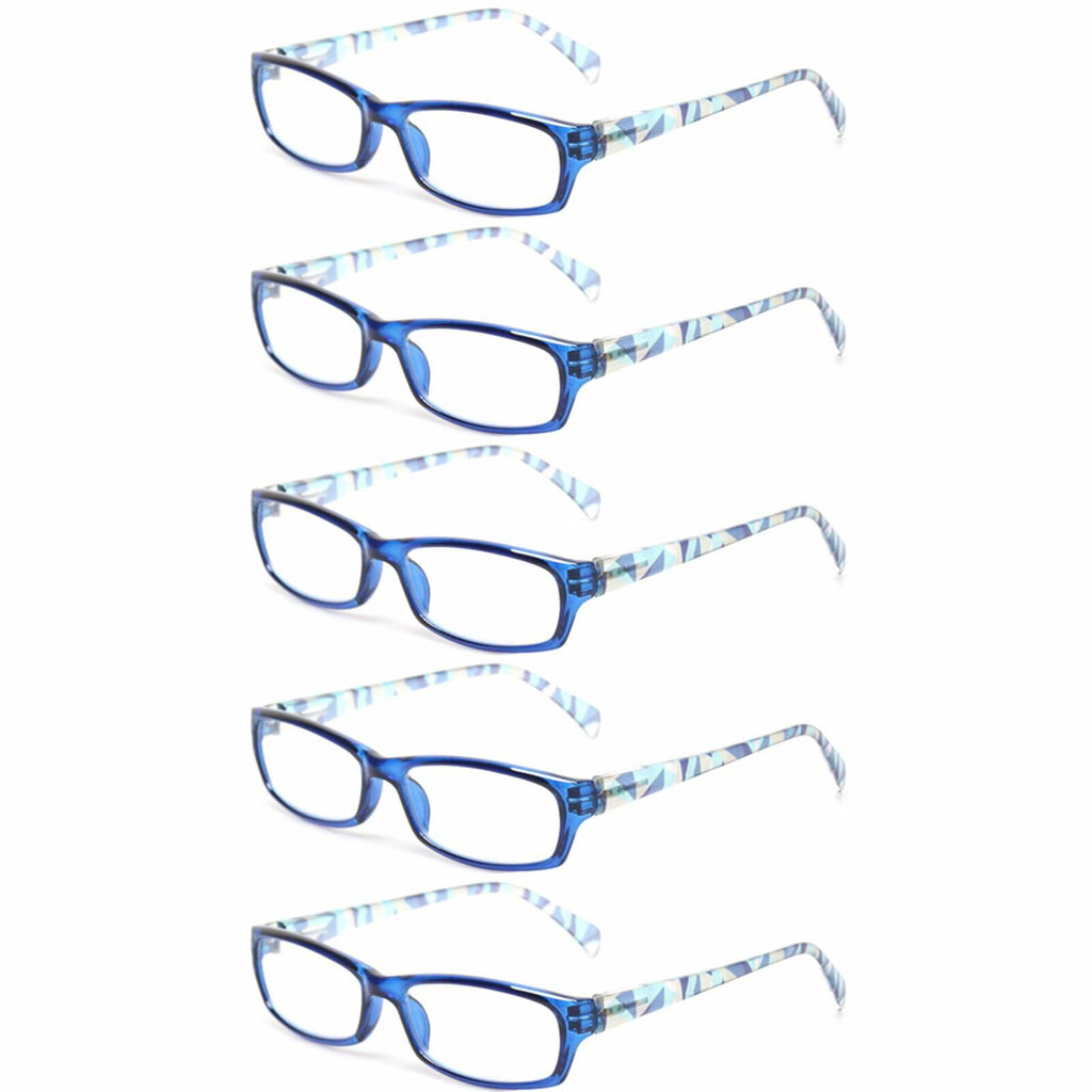 Kerecsen Reading Glasses 5 Pairs Fashion Ladies Readers Spring Hinge with