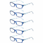 Kerecsen Reading Glasses 5 Pairs Fashion Ladies Readers Spring Hinge with