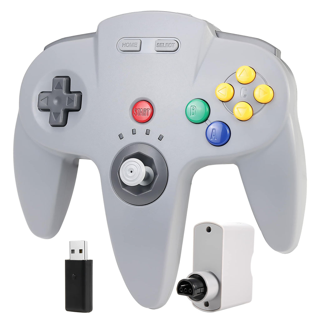 Wireless N64 Switch Online Controller, 2.4 GHz USB & N64 Receiver, Compatible