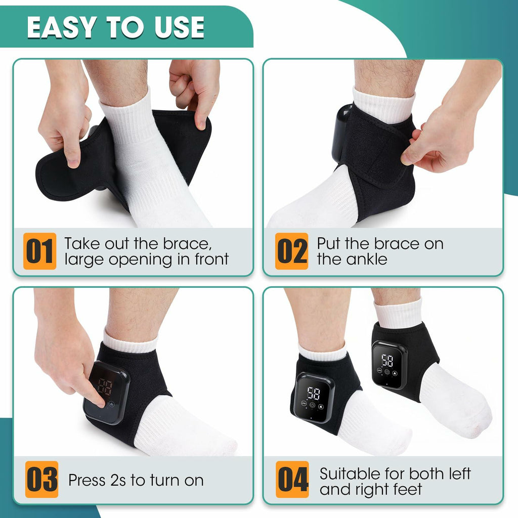 WoloyHeatie 2PCS Foot Massager for Neuropathy, 3-in-1 Cordless Foot and Ankle