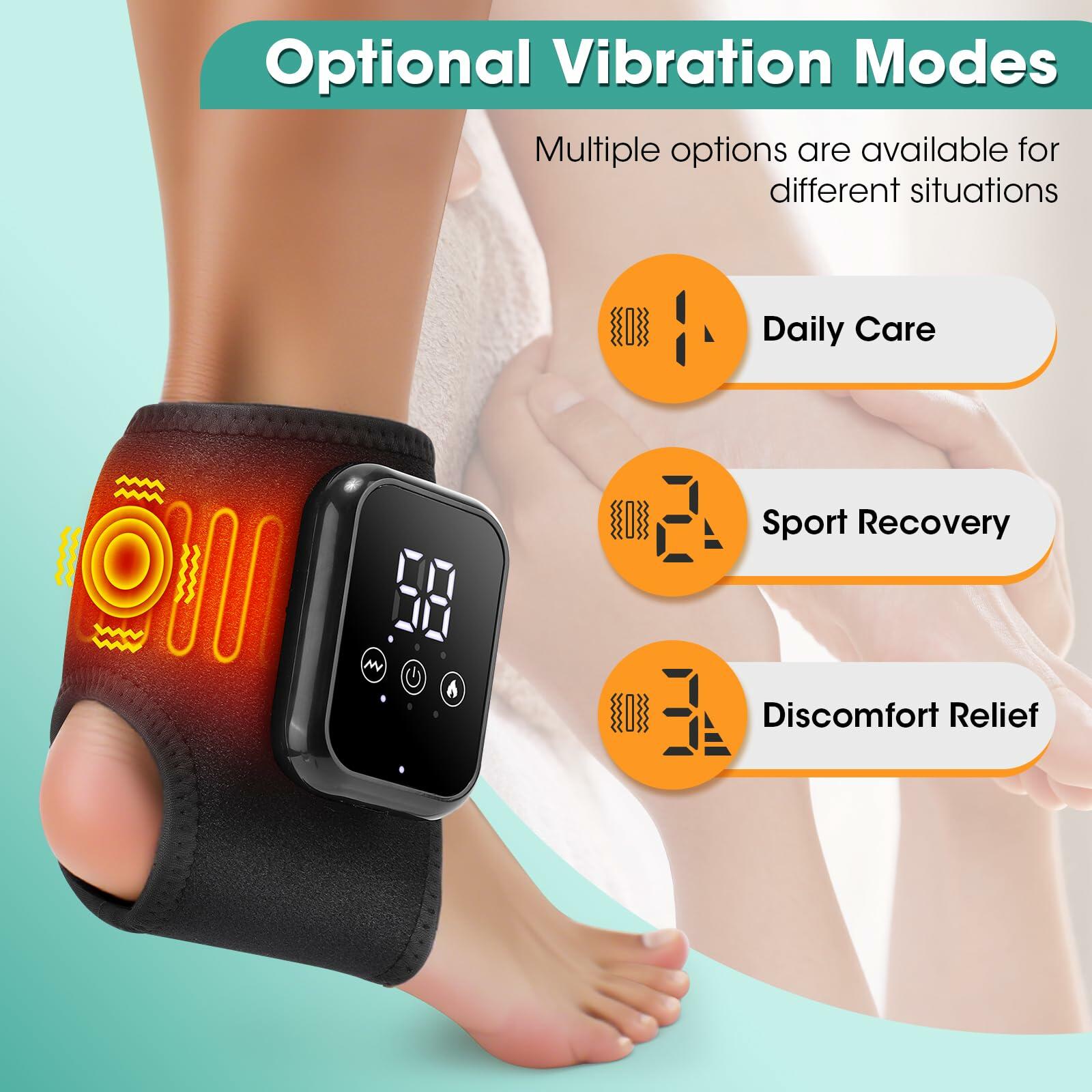 WoloyHeatie 2PCS Foot Massager for Neuropathy, 3-in-1 Cordless Foot and Ankle