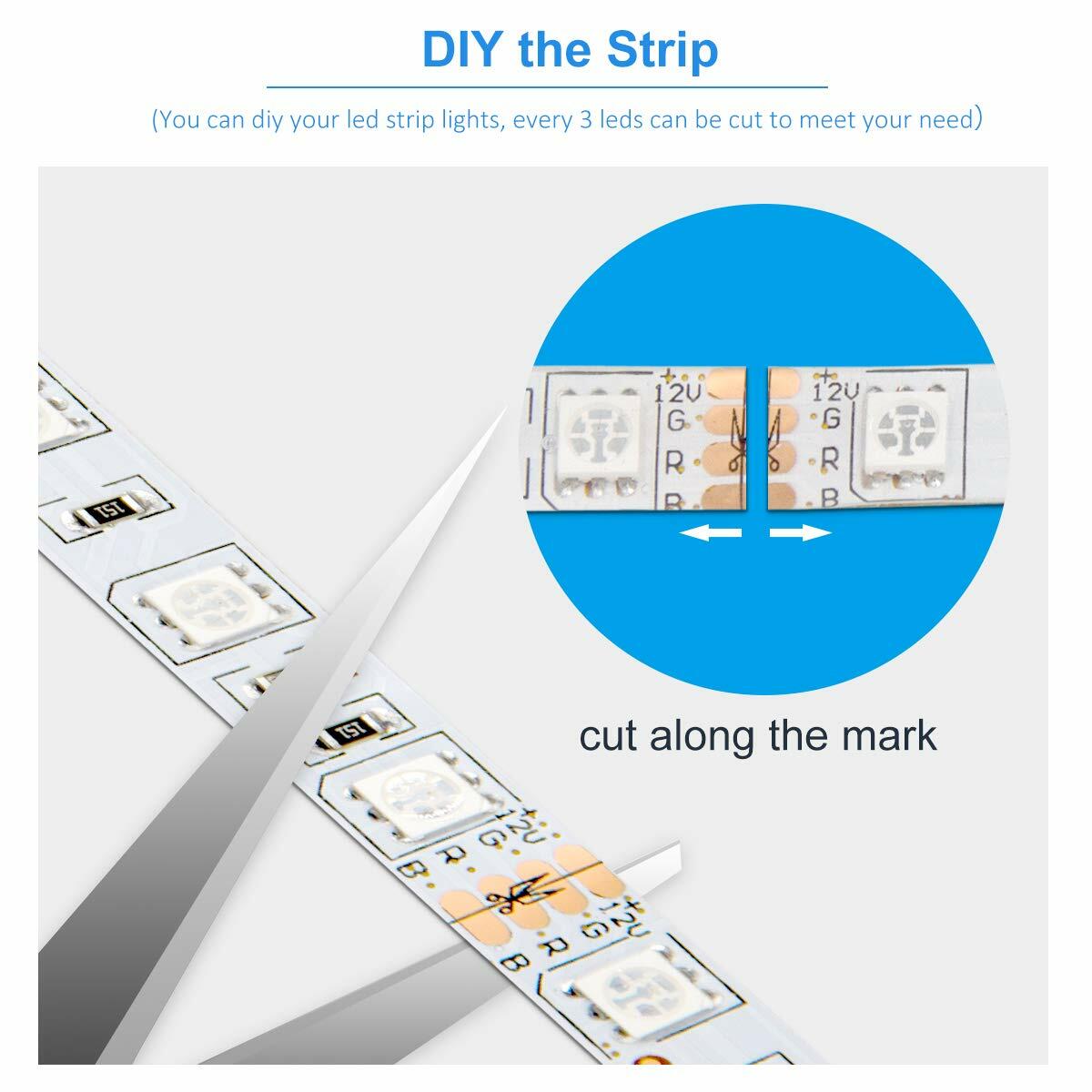DAYBETTER Led Strip Lights 50ft, Color Changing Led Light Strip with Remote