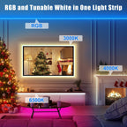 Tatazone RGBWW Smart LED Strip Lights, 65.6ft Tunable White 3000K to 6500K+RGB