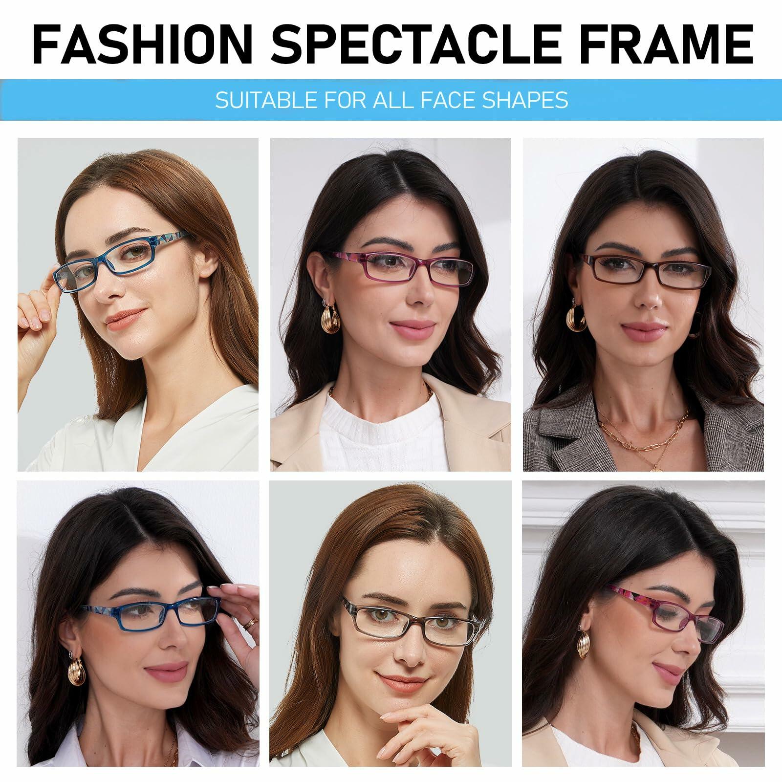 Kerecsen Reading Glasses 5 Pairs Fashion Ladies Readers Spring Hinge with