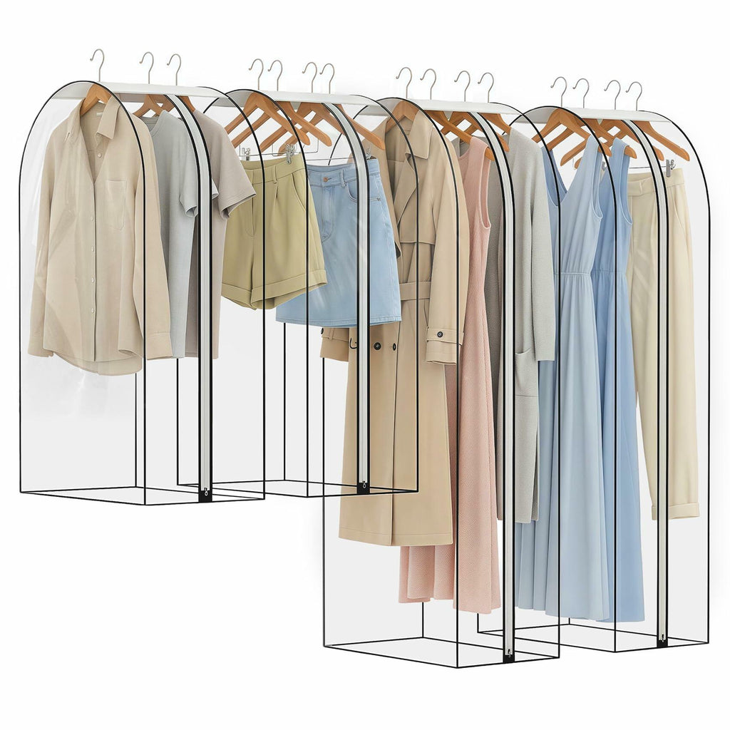 Clear Garment Bags 4 Pack Hanging Clothes Suit Cover Closet Storage 40 50 Inch