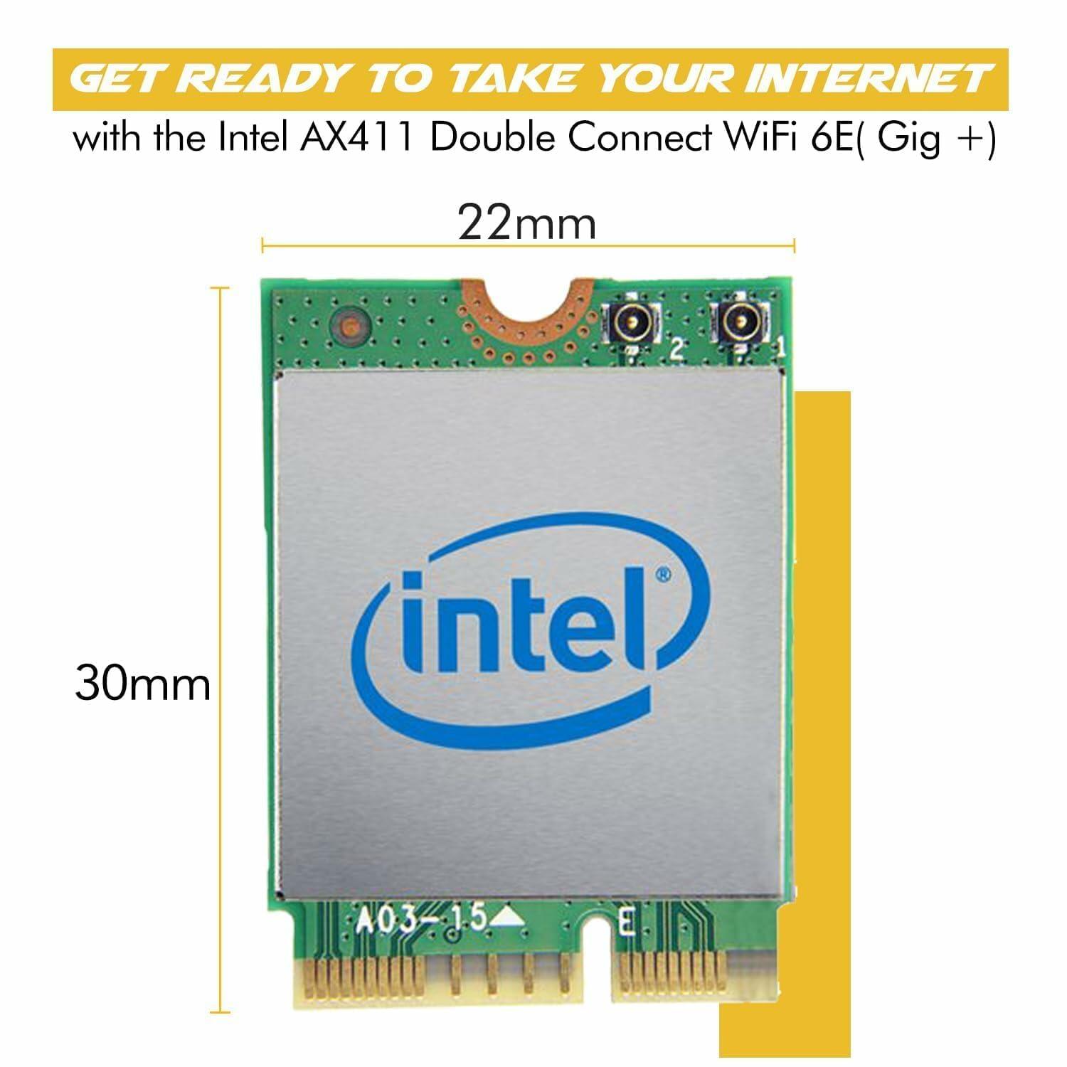WiFi 6E Adapter for Intel AX411 | Tri-Band Wireless | Up to 3.0 Gbps | CNVio2